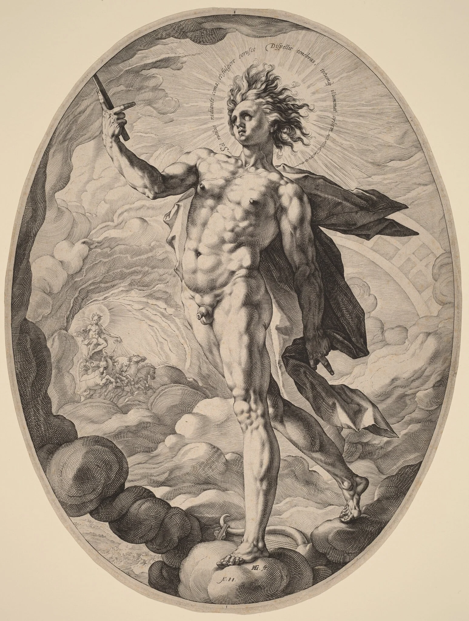 Apollo, by Hendrik Goltzius, ink, 1588
