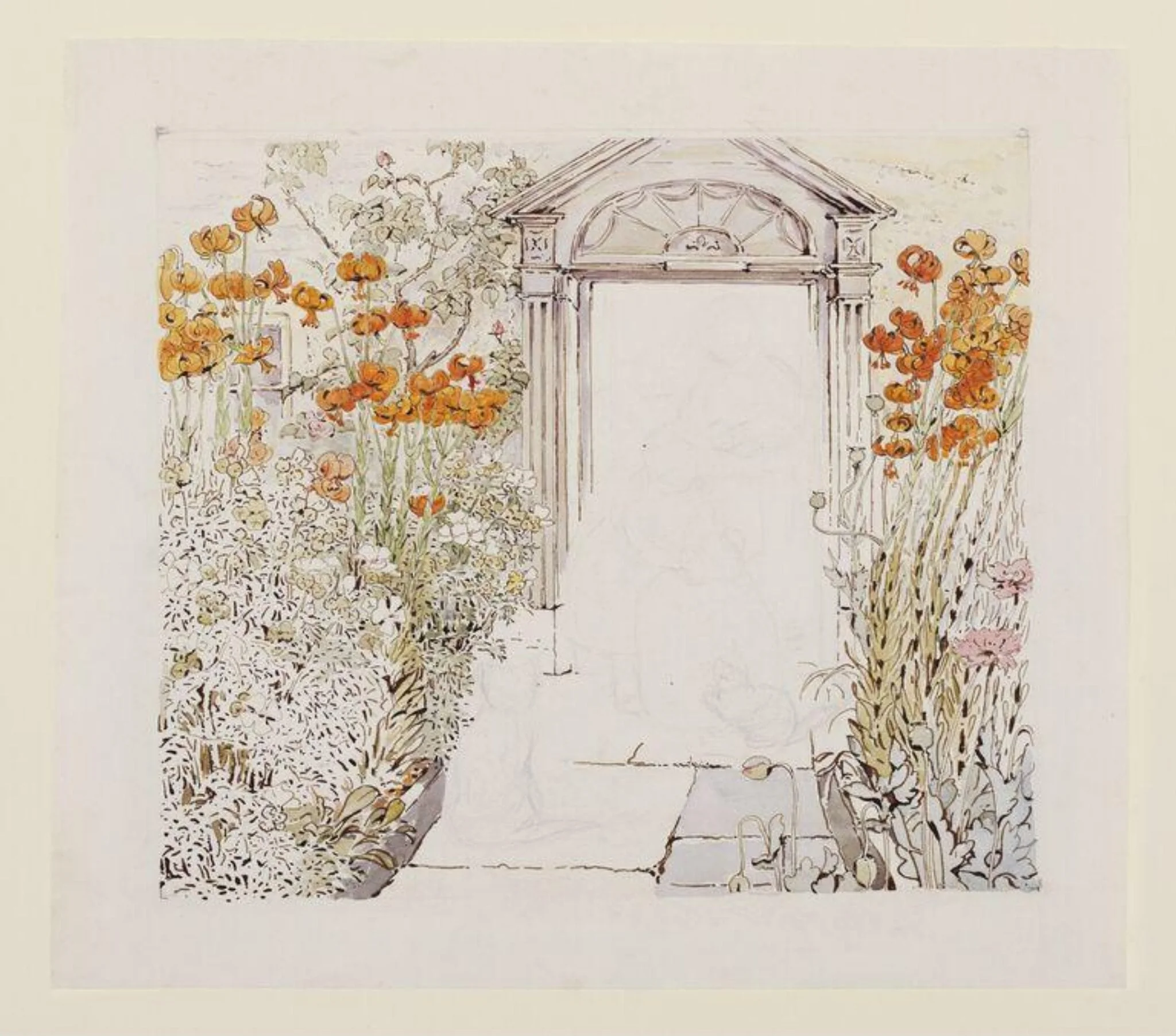 Setting for 'The Veal and Ham Pie', by Beatrix Potter, watercolor, 1902