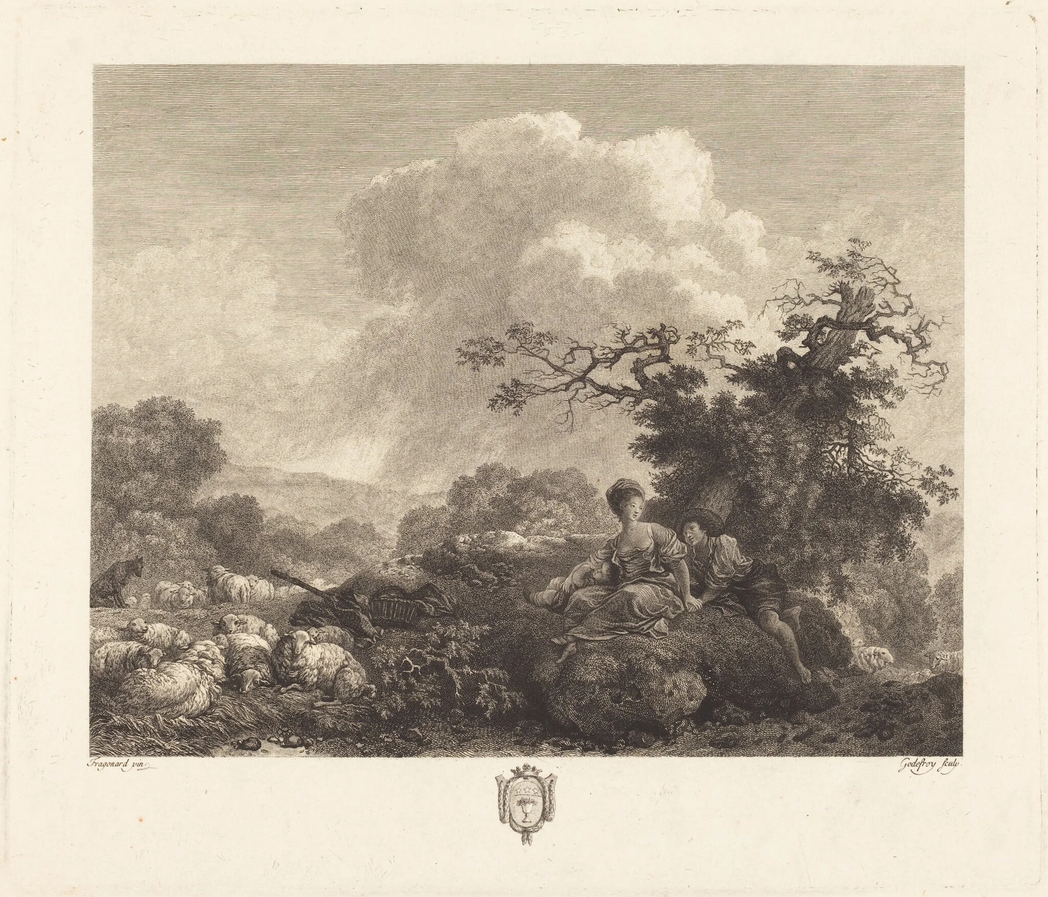 Annette a l'age de vingt ans (Annette at the Age of Twenty Years), by François Godefroy, ink, 1772