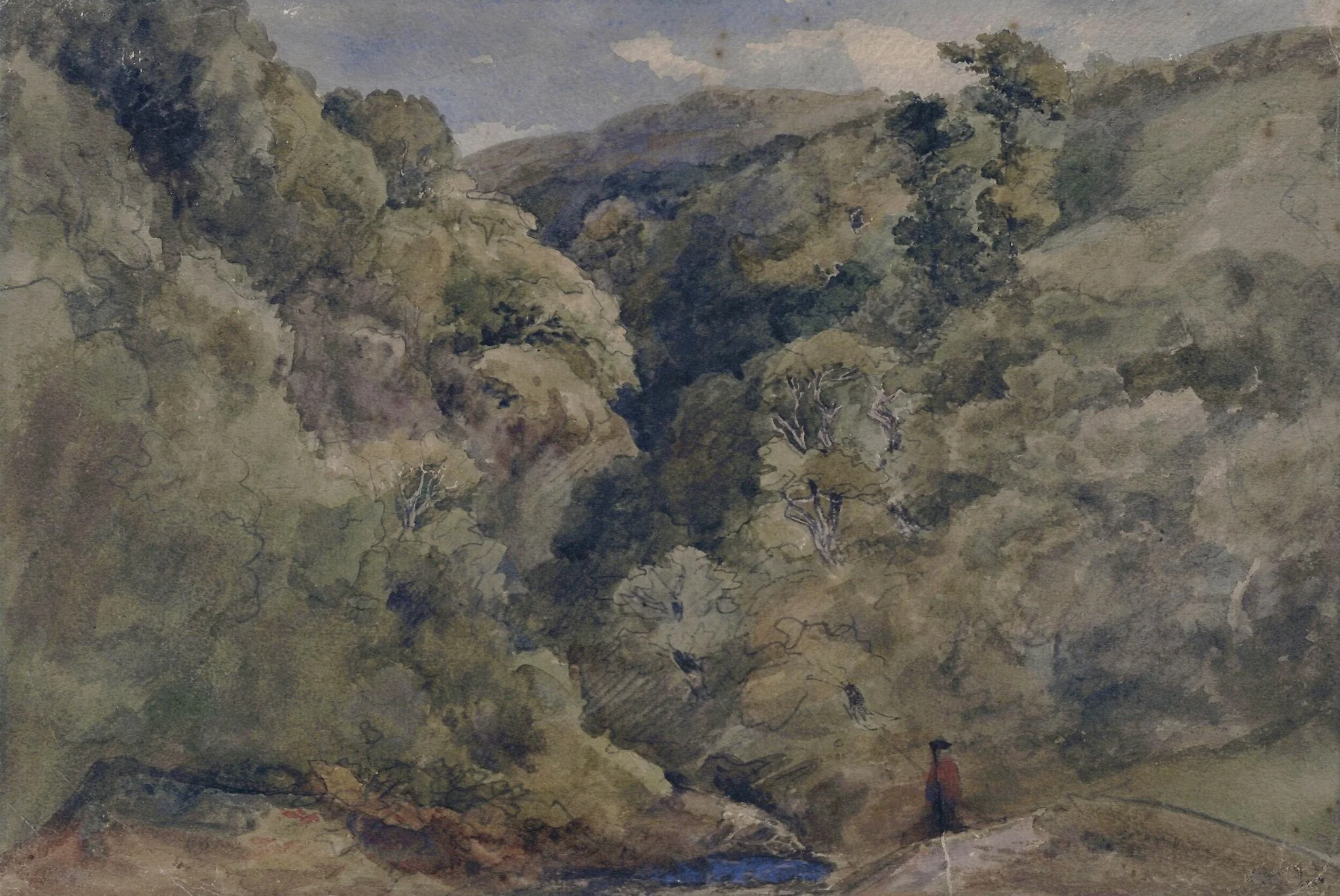 A Mountain Glen, by David Cox, watercolor, 1850