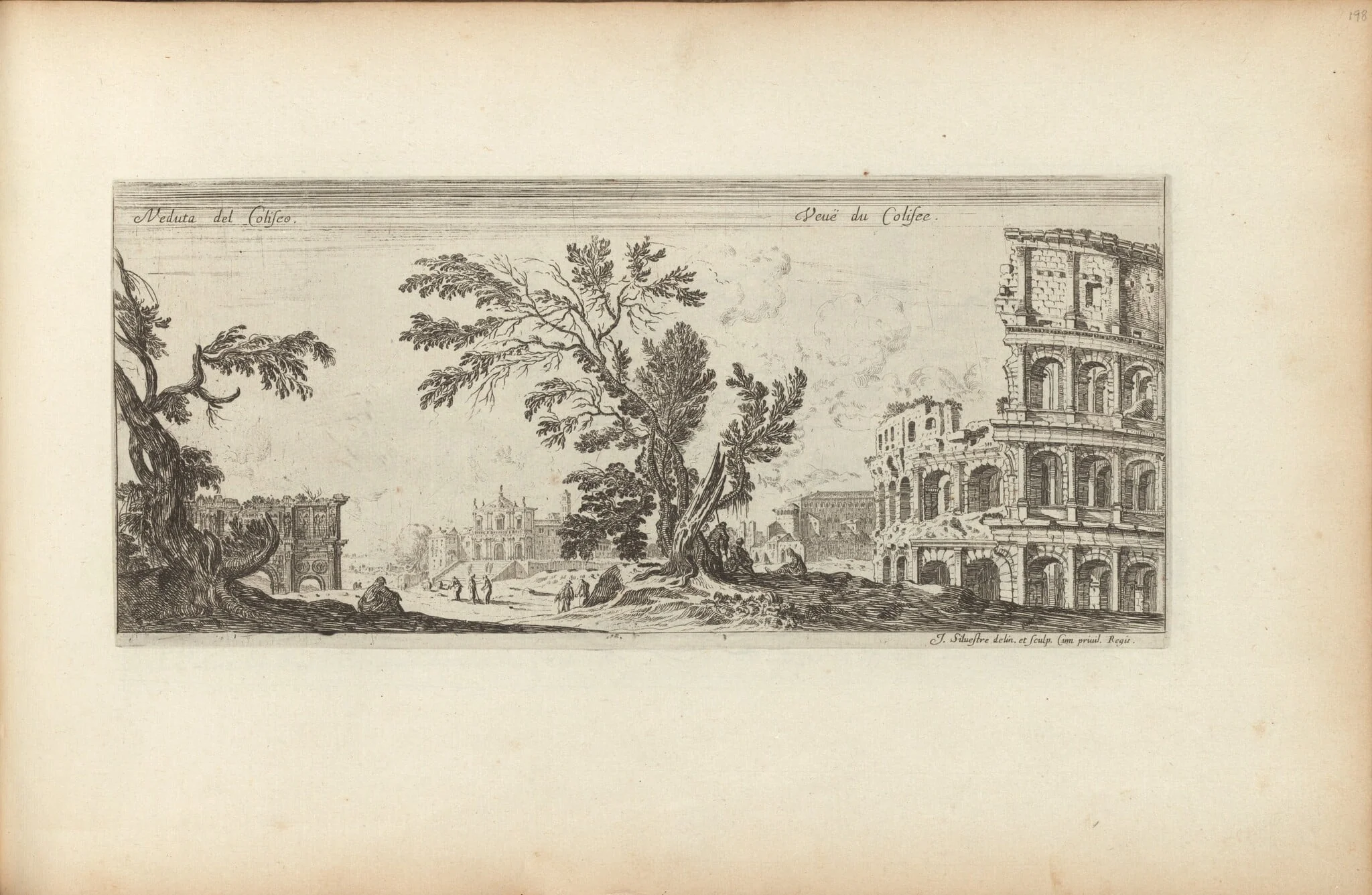 Veduta dei Coliseo, by Israël Silvestre, ink, 1650