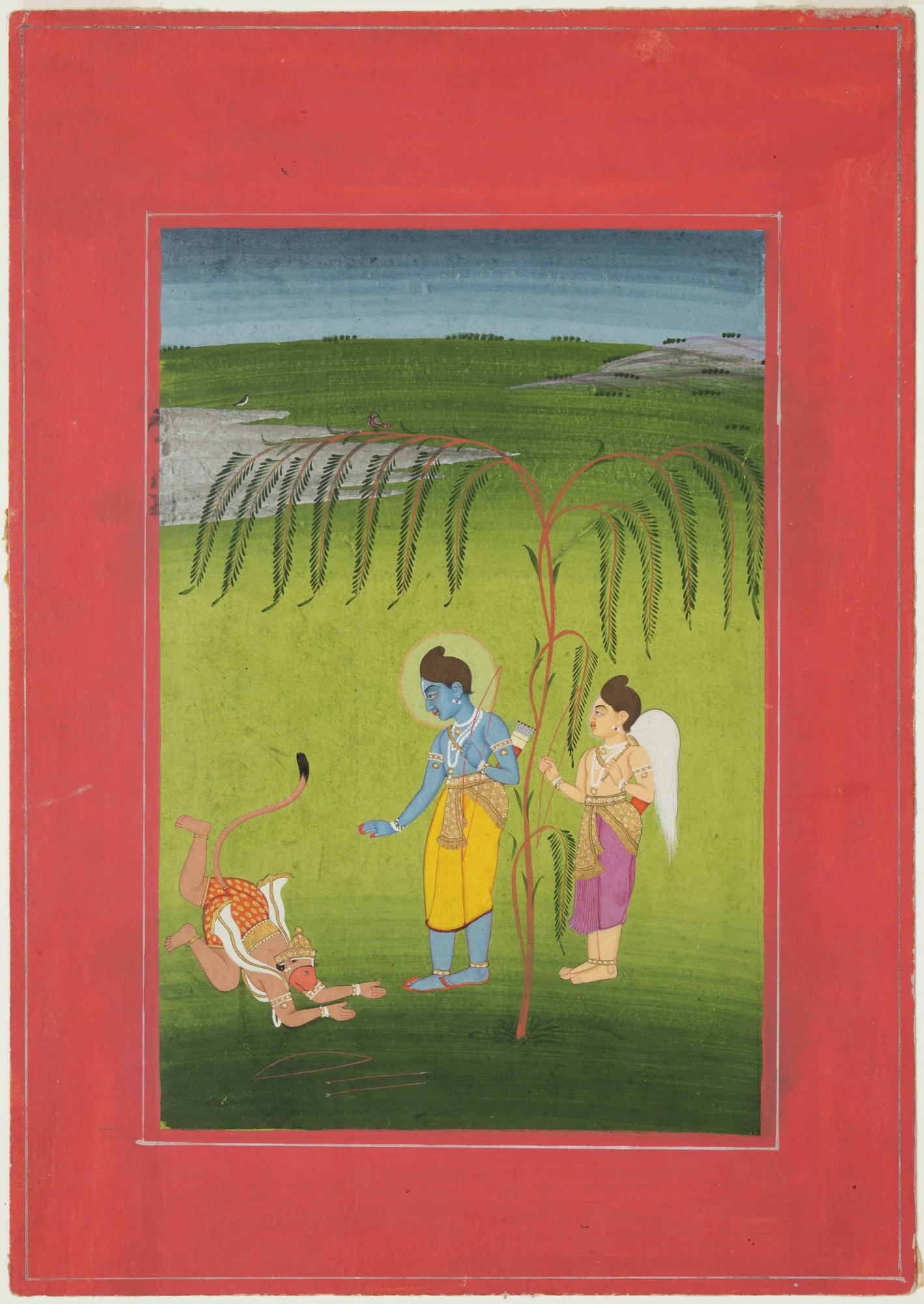 Rama Receiving Obeisance from Hanuman, by Unknown, unspecified