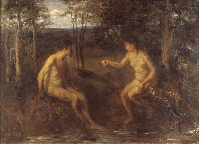 Adam and Eve., by Jozef Israëls, oil, 1902
