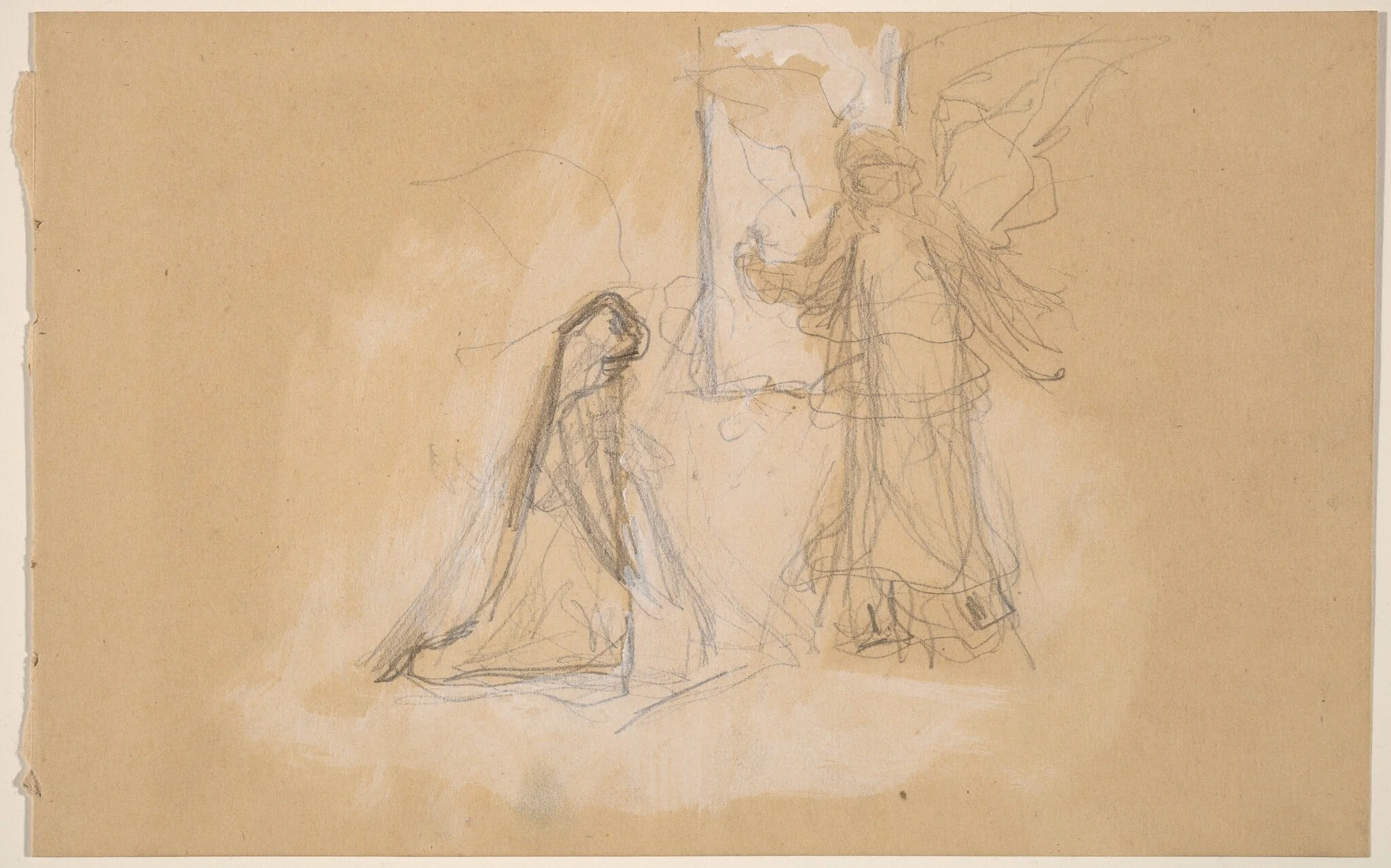 Study of a Figure from Behind [recto], by Charles Sprague Pearce, chalk, 1894