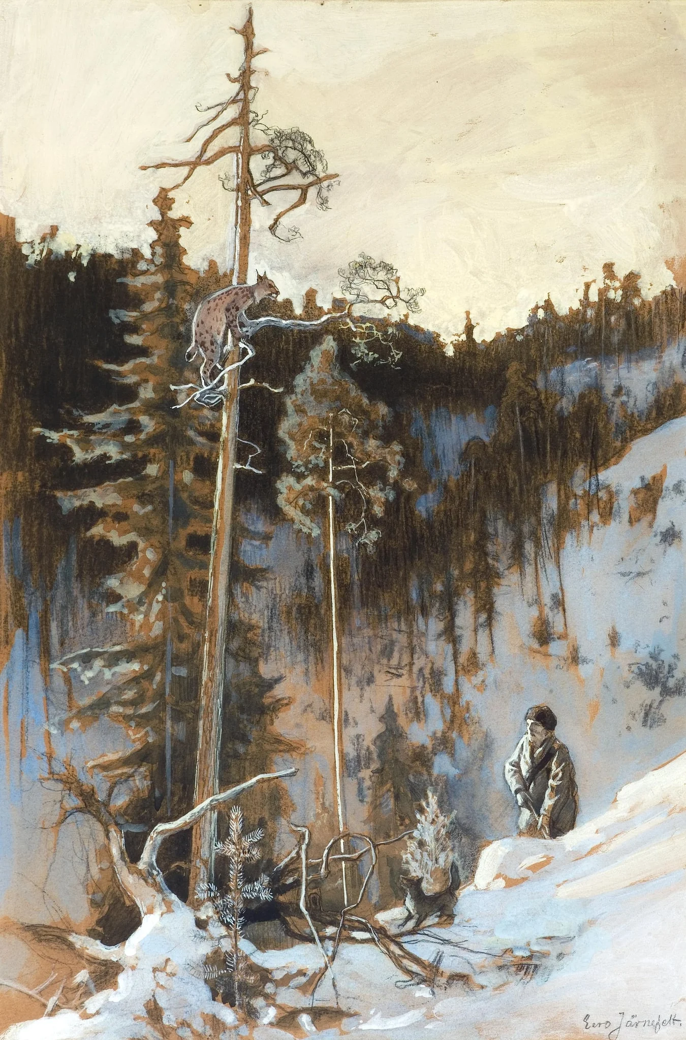 Ilveksen metsästys, by Eero Järnefelt