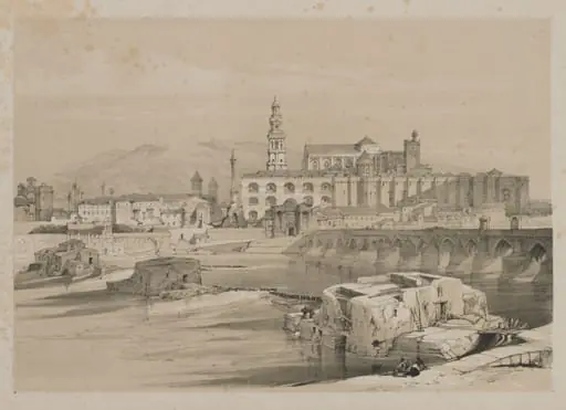 Picturesque Sketches in Spain: Remains of a Roman Bridge on the Guadalquiver, Cordova