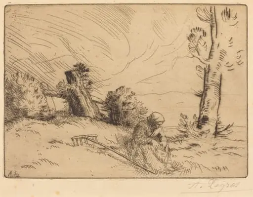 Peasant Woman Seated near a Hedge (Paysanne assise pres d'une haie)
