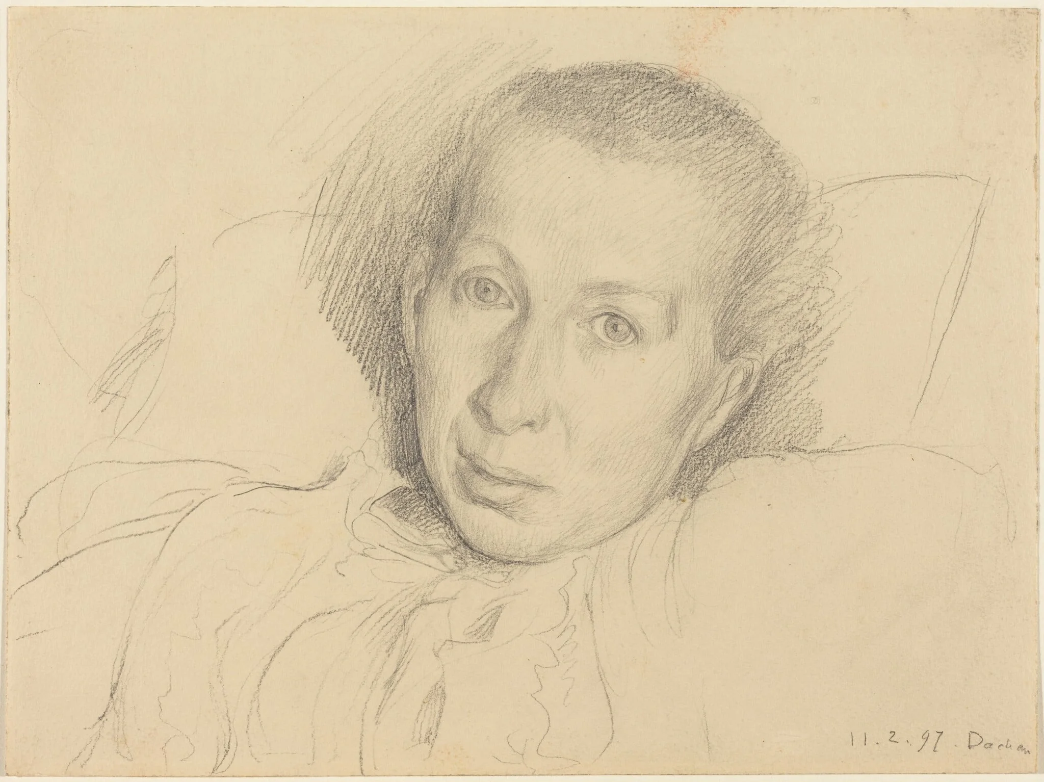 The Artist's Sister, Marie von Kalckreuth, by Leopold von Kalckreuth, graphite, 1897