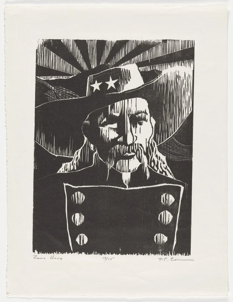 Untitled, by T.C. Cannon, ink, 1970