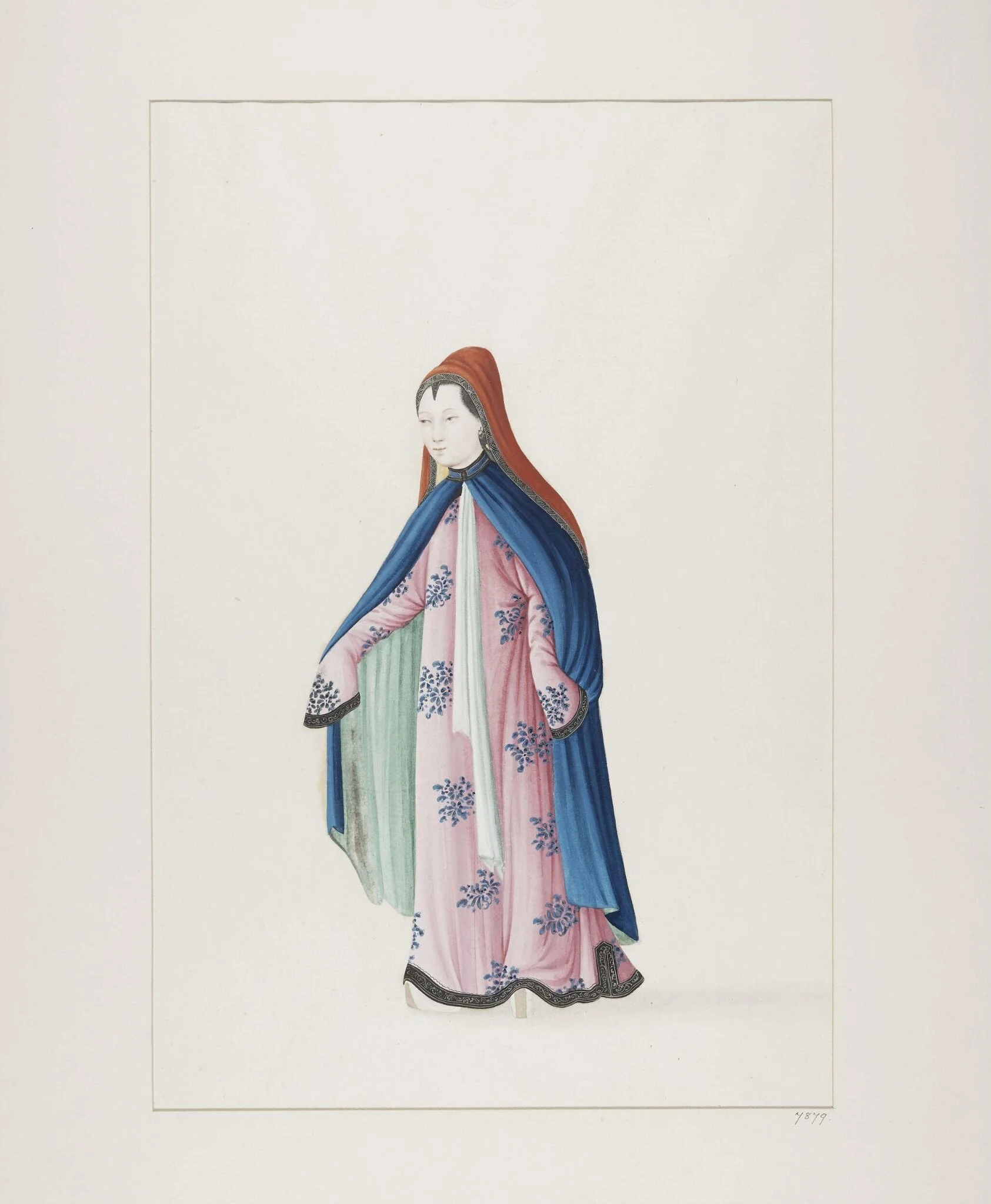 Woman Dressed in Winter Clothing, by Unknown, paint, 1800