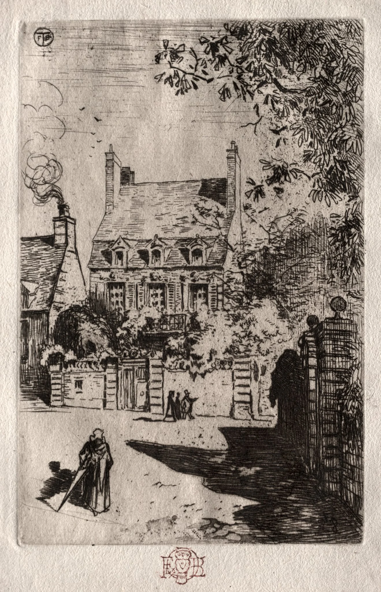 In Province: The House at Orléans, by Félix-Hilaire Buhot, 1875