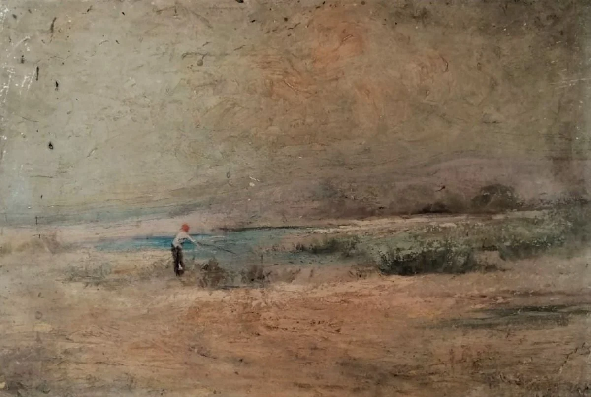Peisaj cu pescar, by Alexandru Carol Satmary, unspecified, 1900