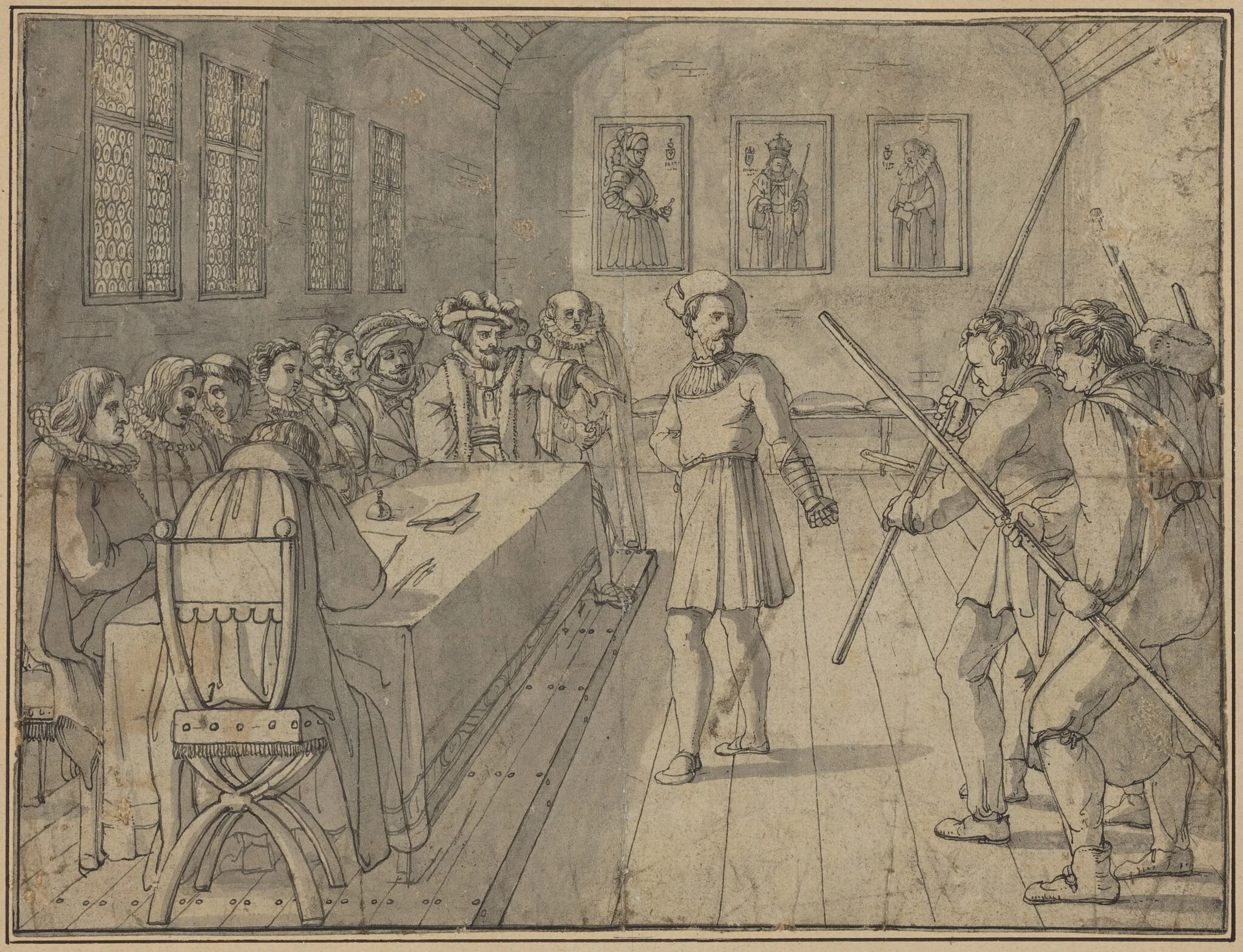 Scene from Act IV from Goethe's "Gotz von Berlichingen", by Franz Pforr, ink, 1810
