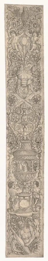 Ornament Panel: Triton and Two Infant Satyrs