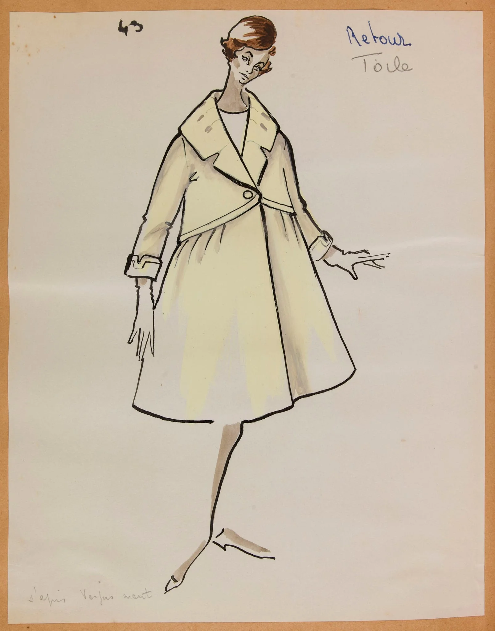 Manteau ample crème, by Marie-Louise Carven, 1957