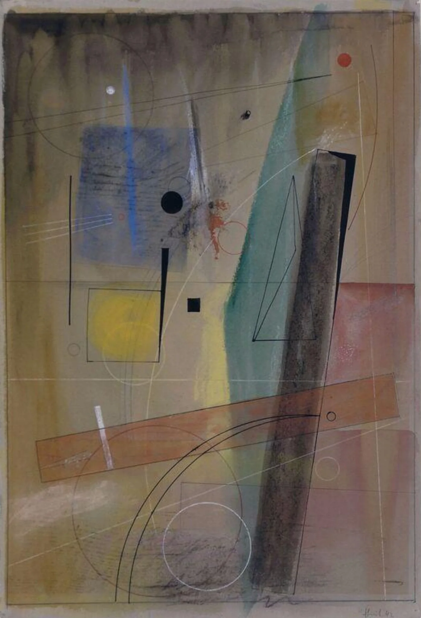 Abstraction No.3, by Edgar Hubert, watercolor, 1942