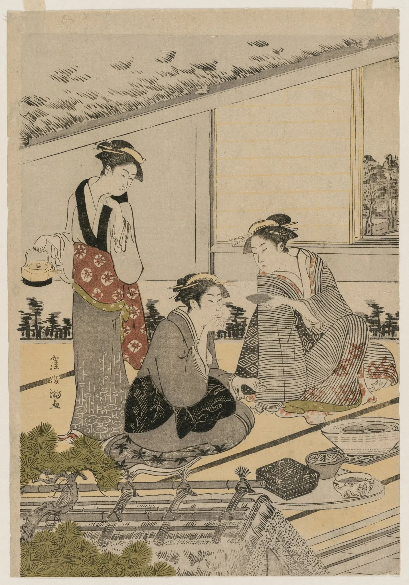 Women in a Tea House, by Kubo Shunman, 1784