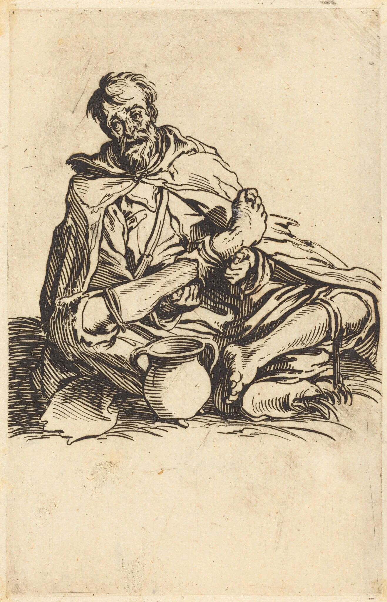 The Sick Man, by Jacques Callot, ink, 1622