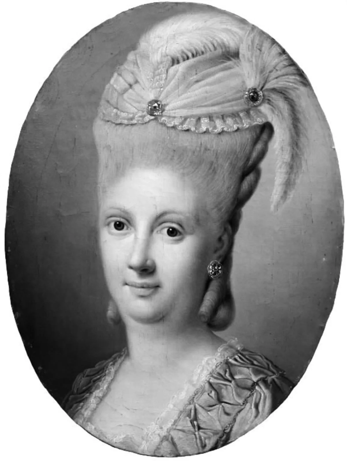 Dameportræt fra Christian VII's tid, by Unknown, 1750