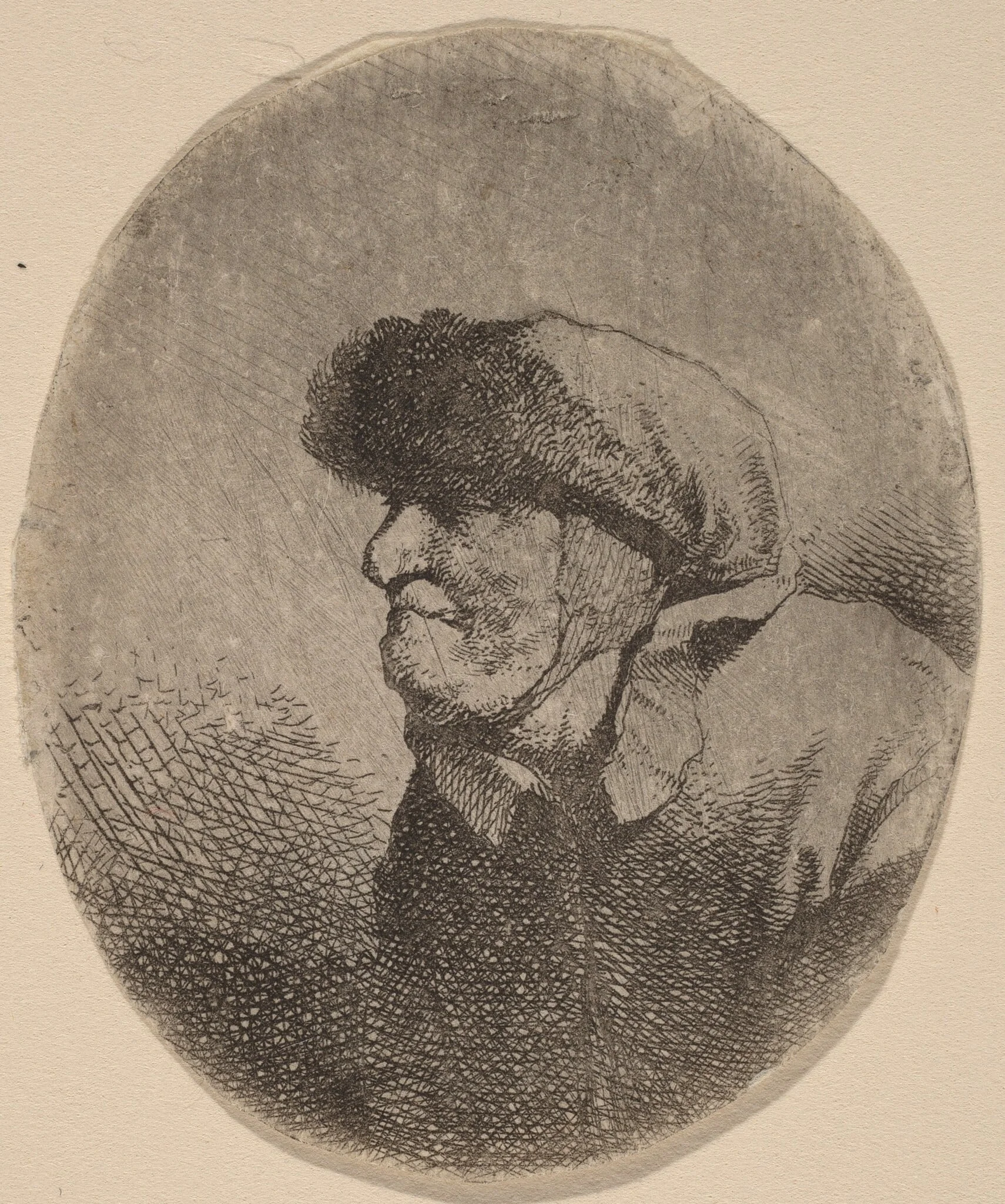 Bust of an Old Woman, by Cornelis Pietersz Bega, ink, 1648