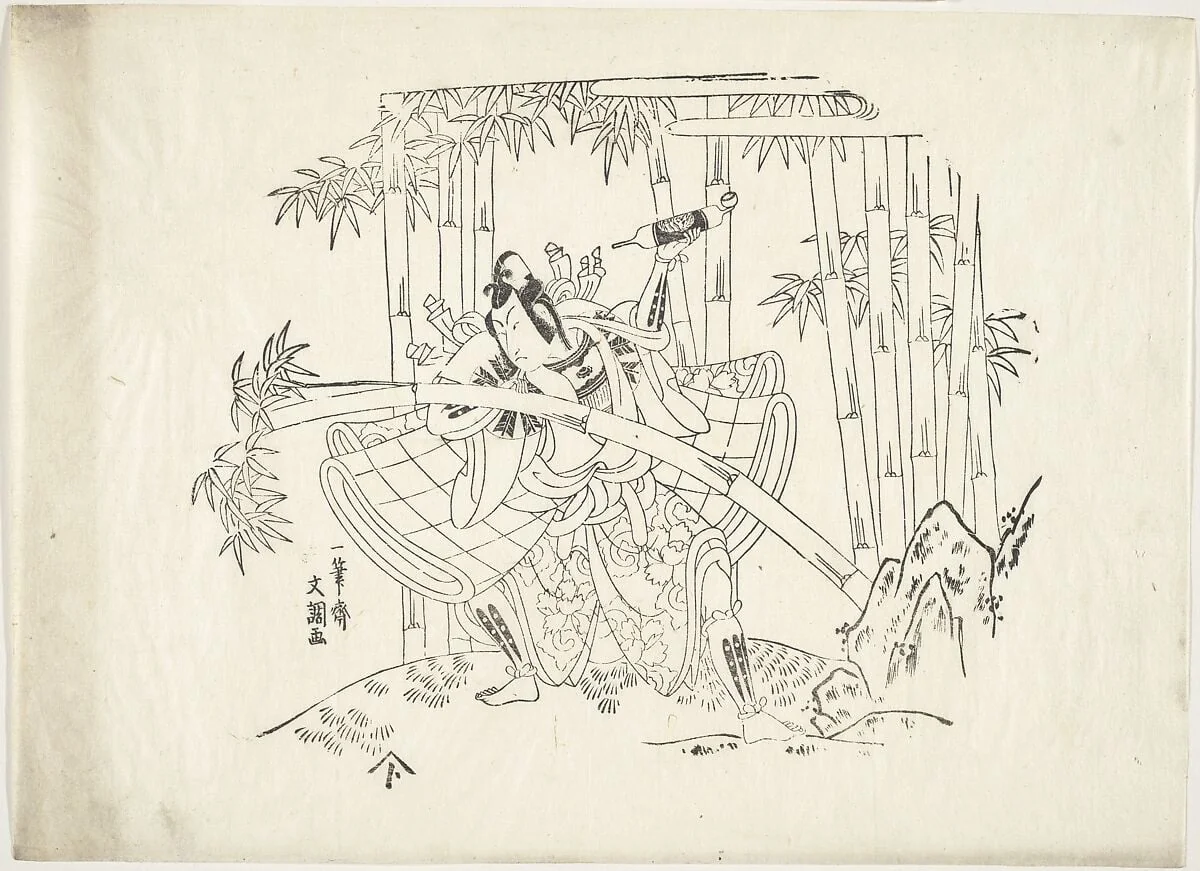 Untitled, by Ippitsusai Bunchō, ink, 1758