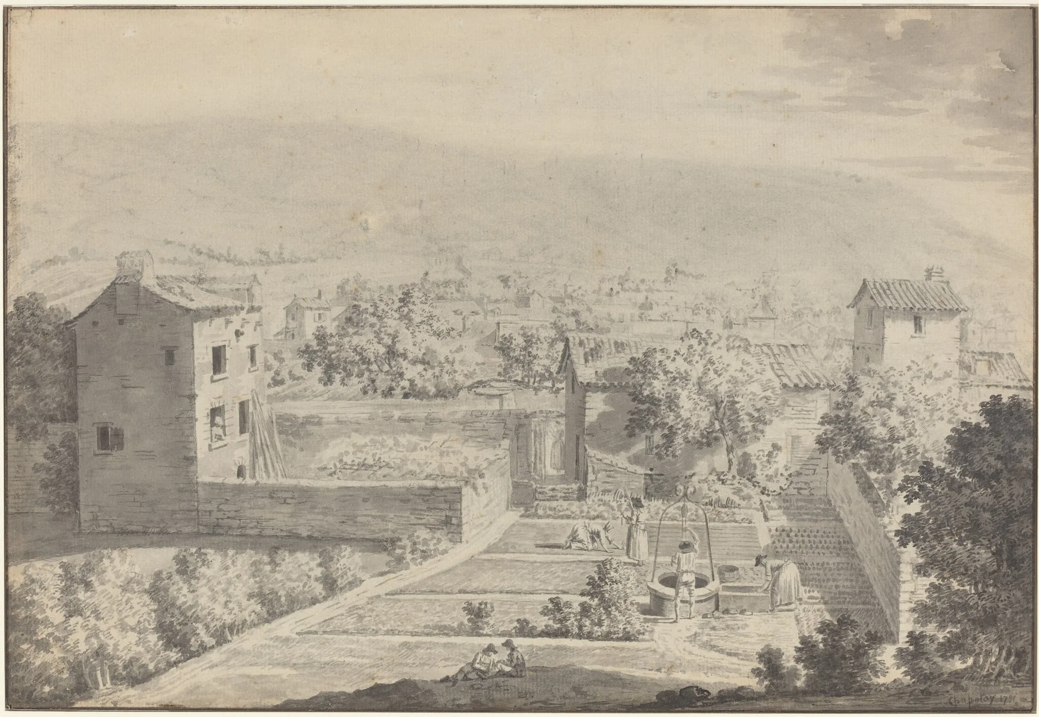 Landscape View, by Chapotay, graphite, 1791