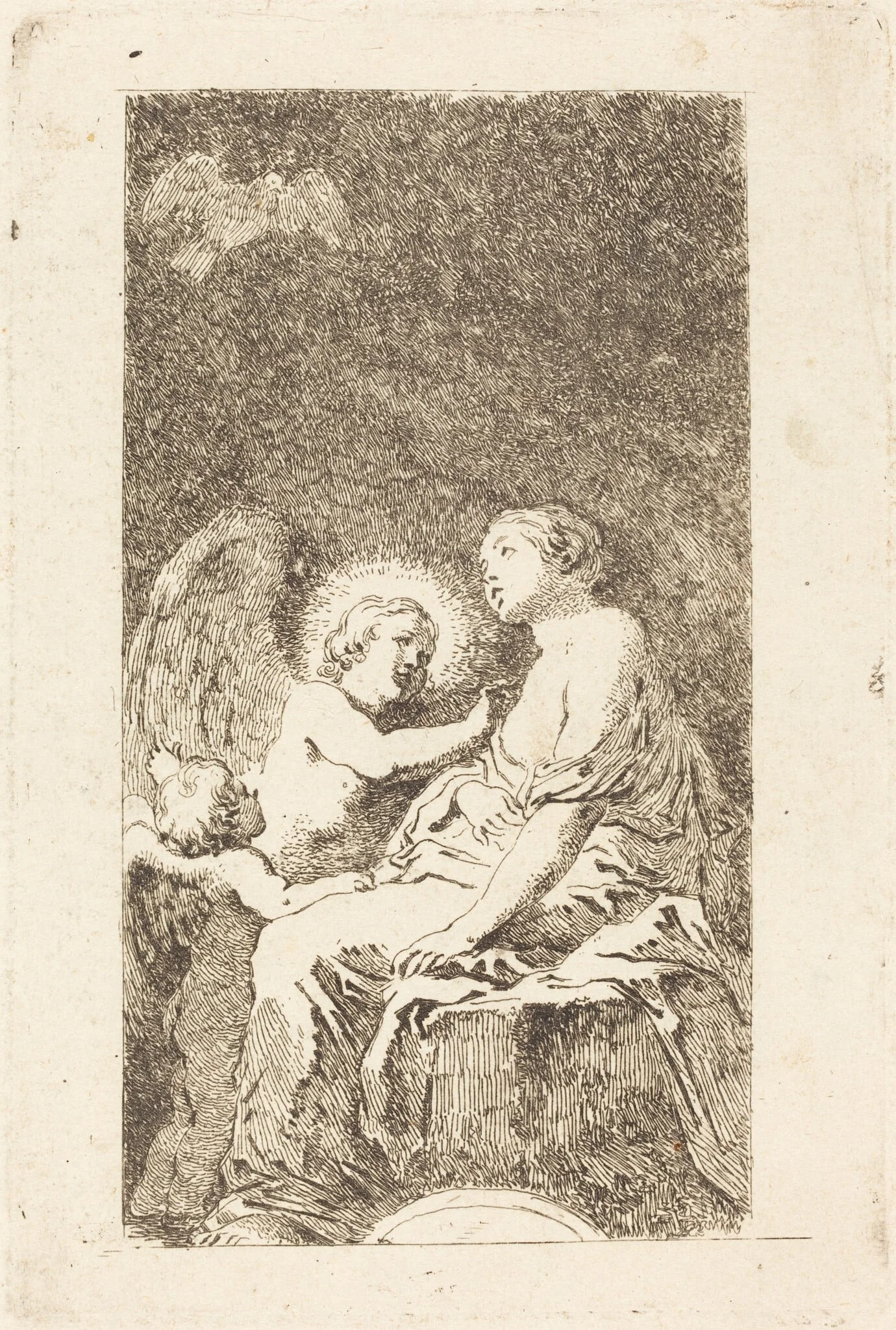 Saint Catherine of Alexandria (Saint Catherine d'Alexandrie), by Jean Honoré Fragonard, ink, 1769