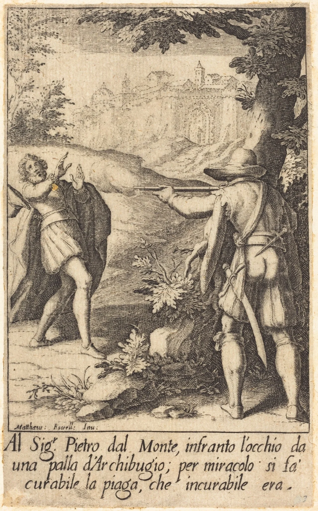Pietro dal Monte, by Jacques Callot, ink, 1619