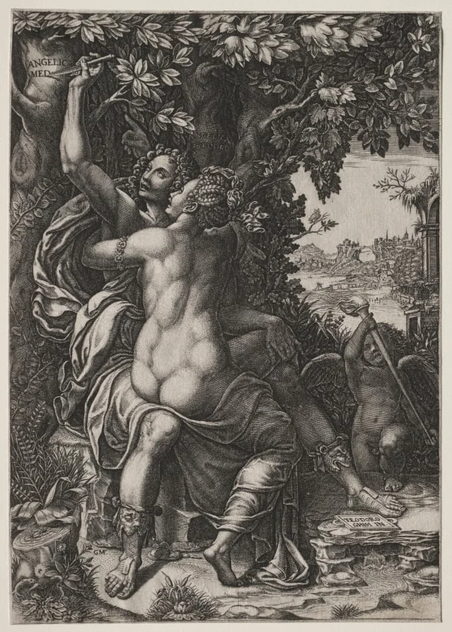 Angelica and Medoro, by Giorgio Ghisi, 1570