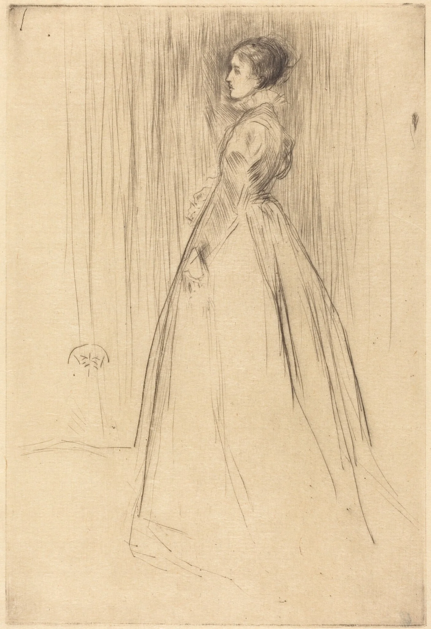 The Velvet Dress, by James McNeill Whistler, ink, 1873
