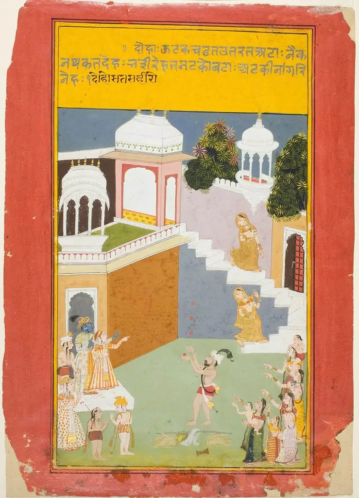 Krishna Watches A Juggler, from a copy of Bihari's Sat Sai