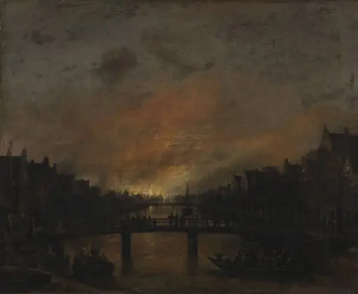 Fire at Amsterdam by Night