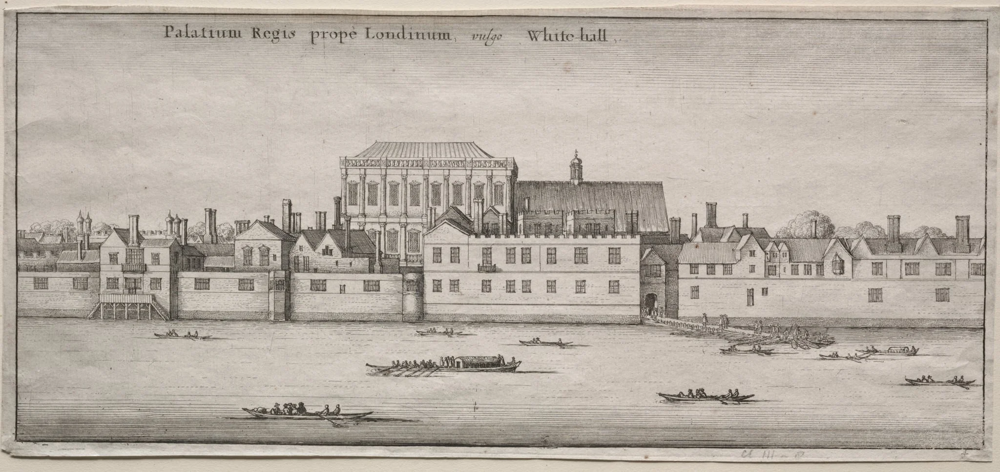 Views of London:  Whitehall from the River, by Wenceslaus Hollar, 1604