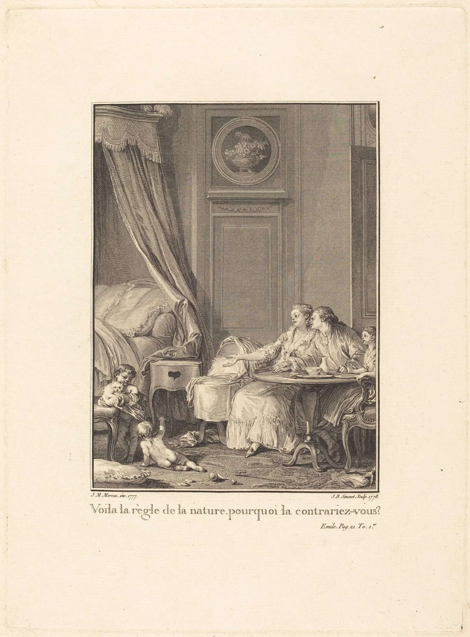 Voilà la règle de la nature, pourquoi la contrariez-vous?, by Jean-Baptiste Blaise Simonet, ink, 1778