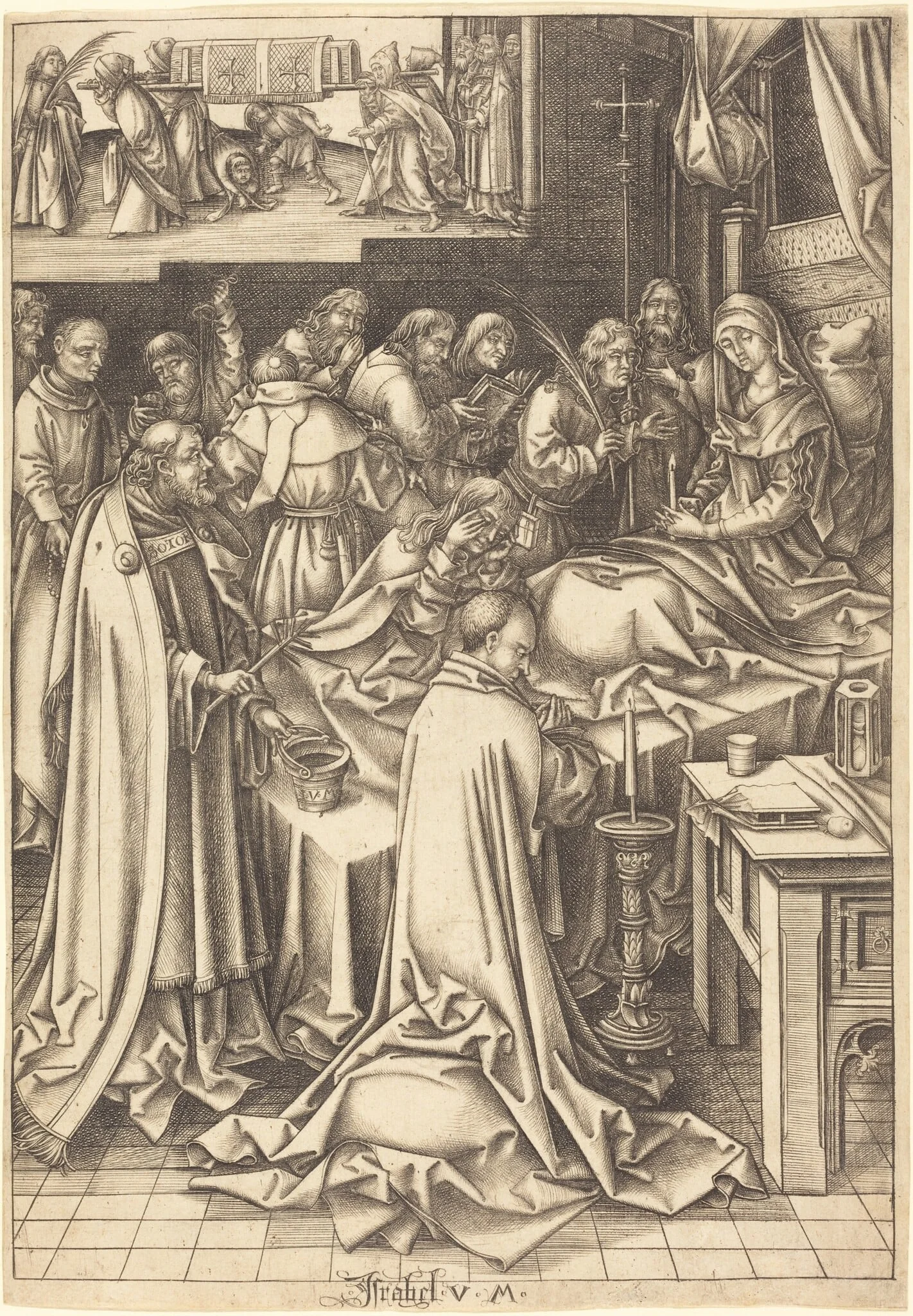 The Death of the Virgin, by Israhel van Meckenem, ink, 1495