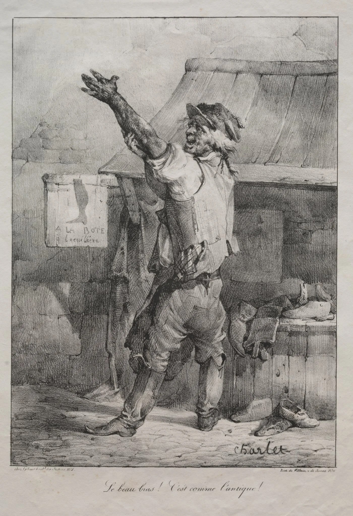 Le beau bras:  C'est comme l'antique!, by Nicolas Toussaint Charlet, 1822