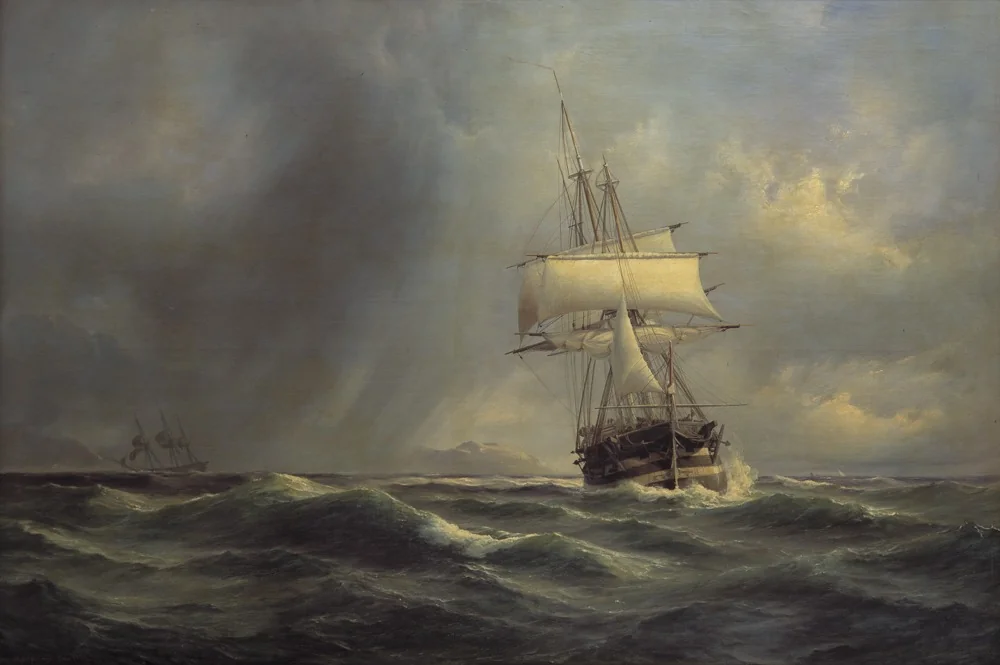 Marine, by Anton Melbye, oil, 1851