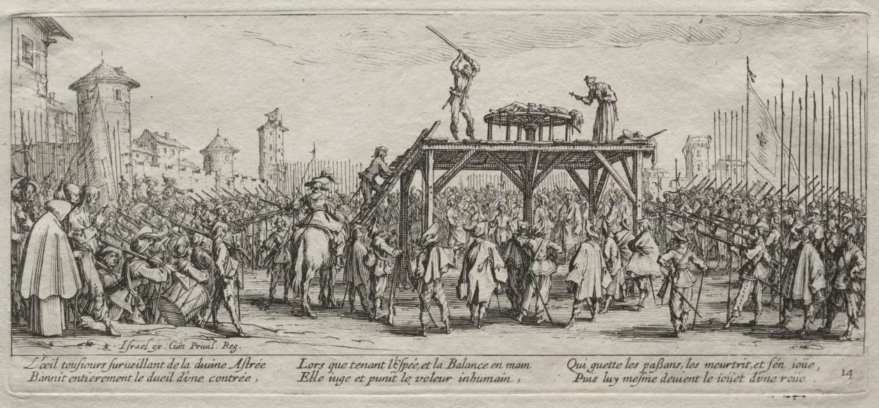The Large Miseries of War:  Execution on the Wheel