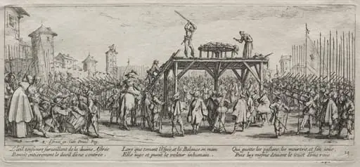 The Large Miseries of War:  Execution on the Wheel