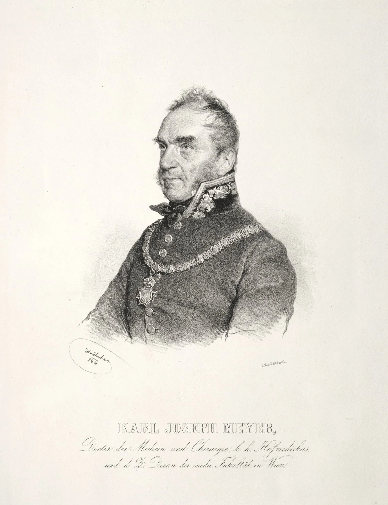 Portrait of Dr. Karl Joseph Meyer, by Josef Kriehuber, 1844