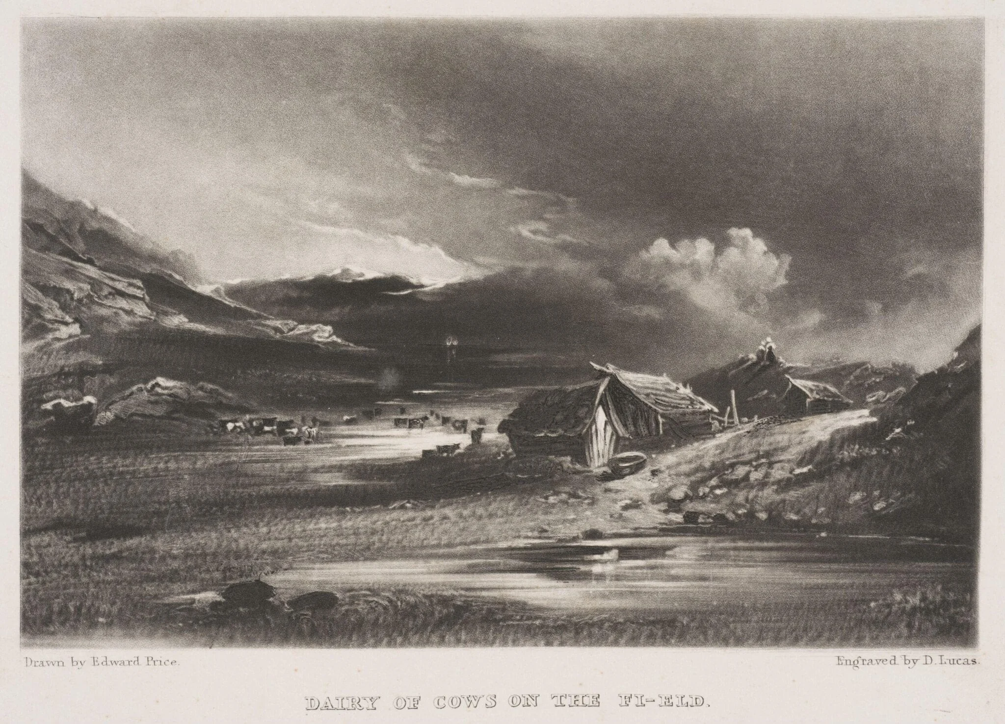 Dairy of Cows on the Fi-eld, by Edward Price, 1834