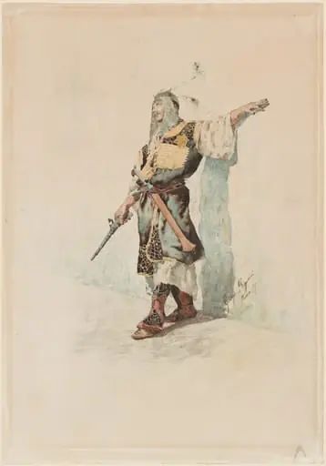 A Moorish Soldier before a Sunlit Wall