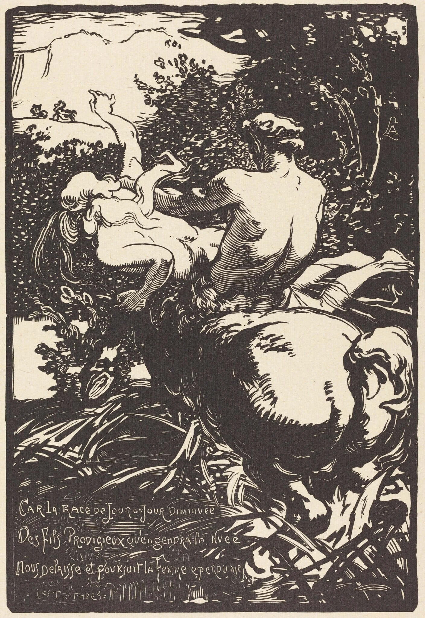 Centaur (Le centaure), by Auguste Lepère, ink, 1896