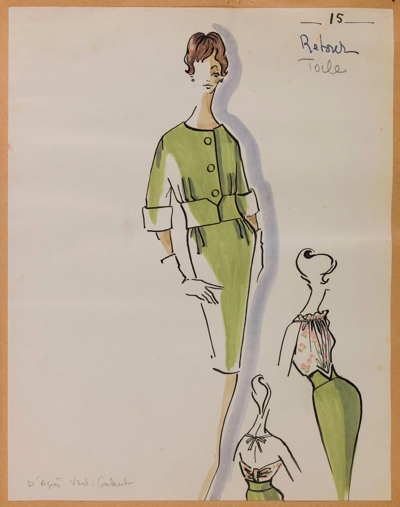 Tailleur amande, by Marie-Louise Carven, 1957
