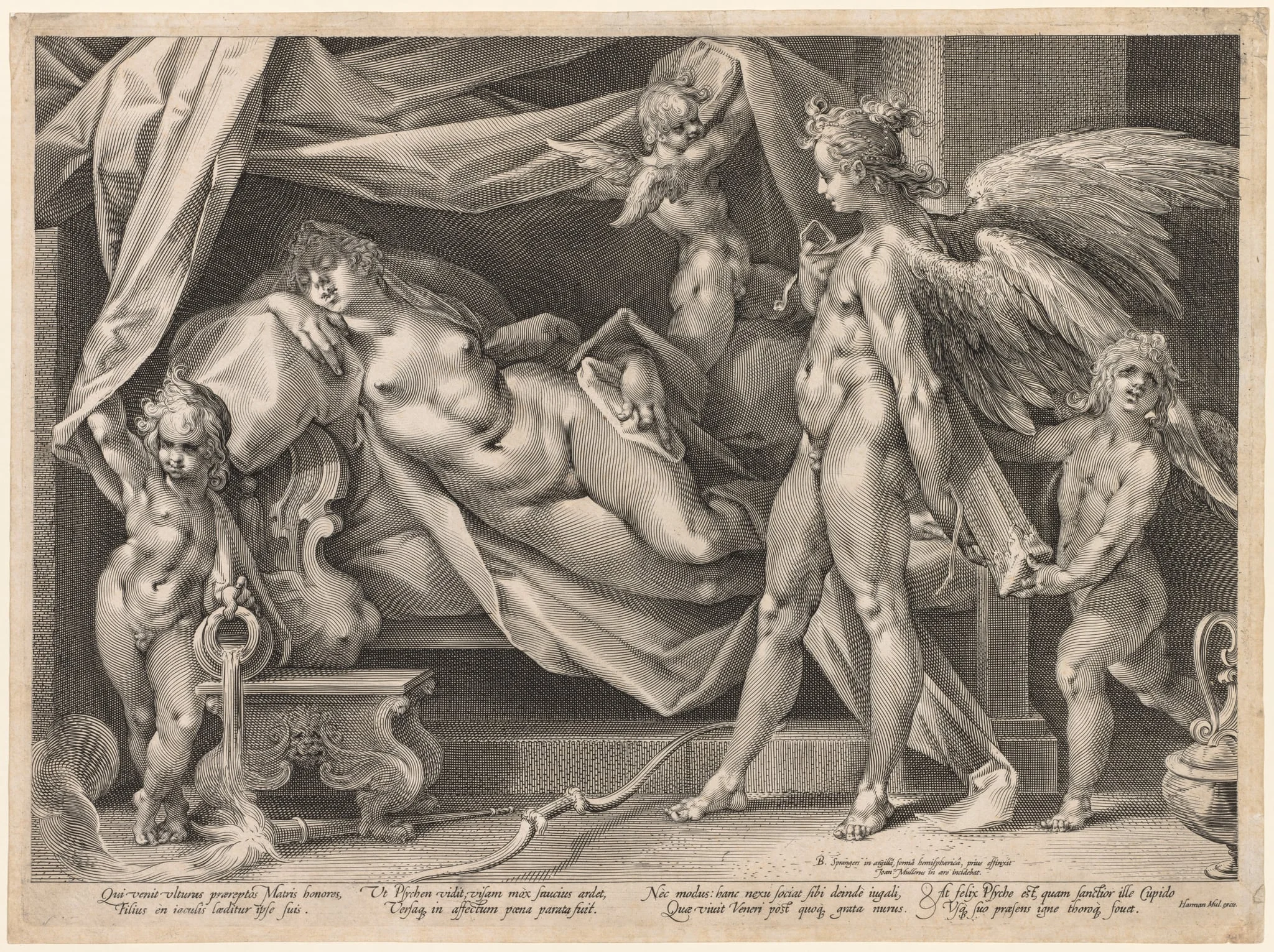 Cupid and Psyche, by Jan Muller, 1600