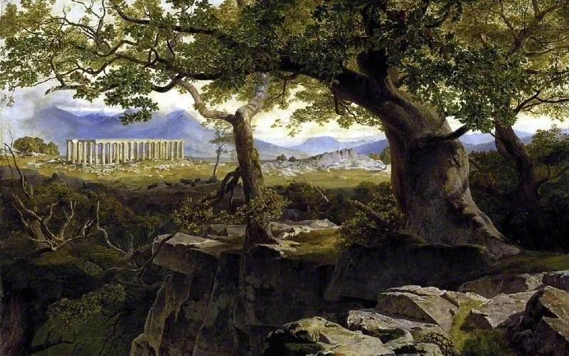 The Temple of Apollo at Bassae, by Edward Lear, oil, 1854