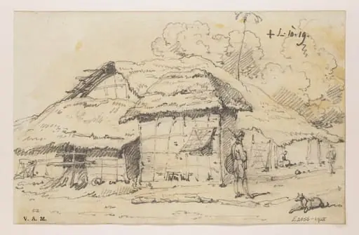 Village huts, Bengal