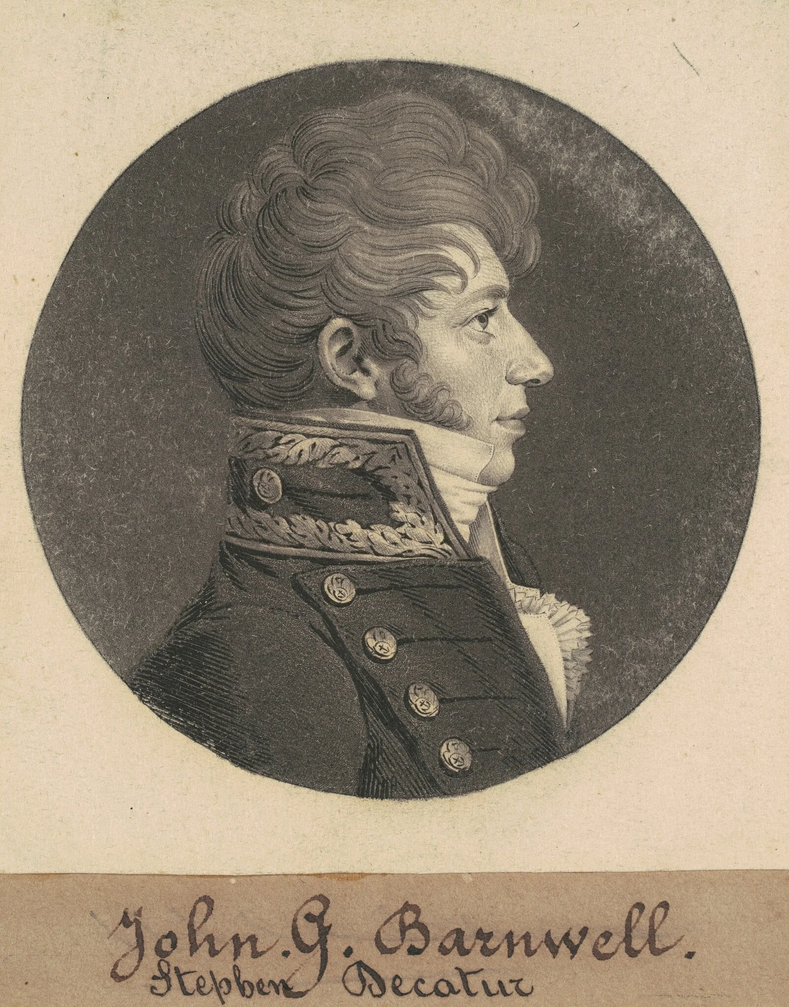 John Green, by Charles Balthazar Julien Févret de Saint-Mémin, ink, 1808