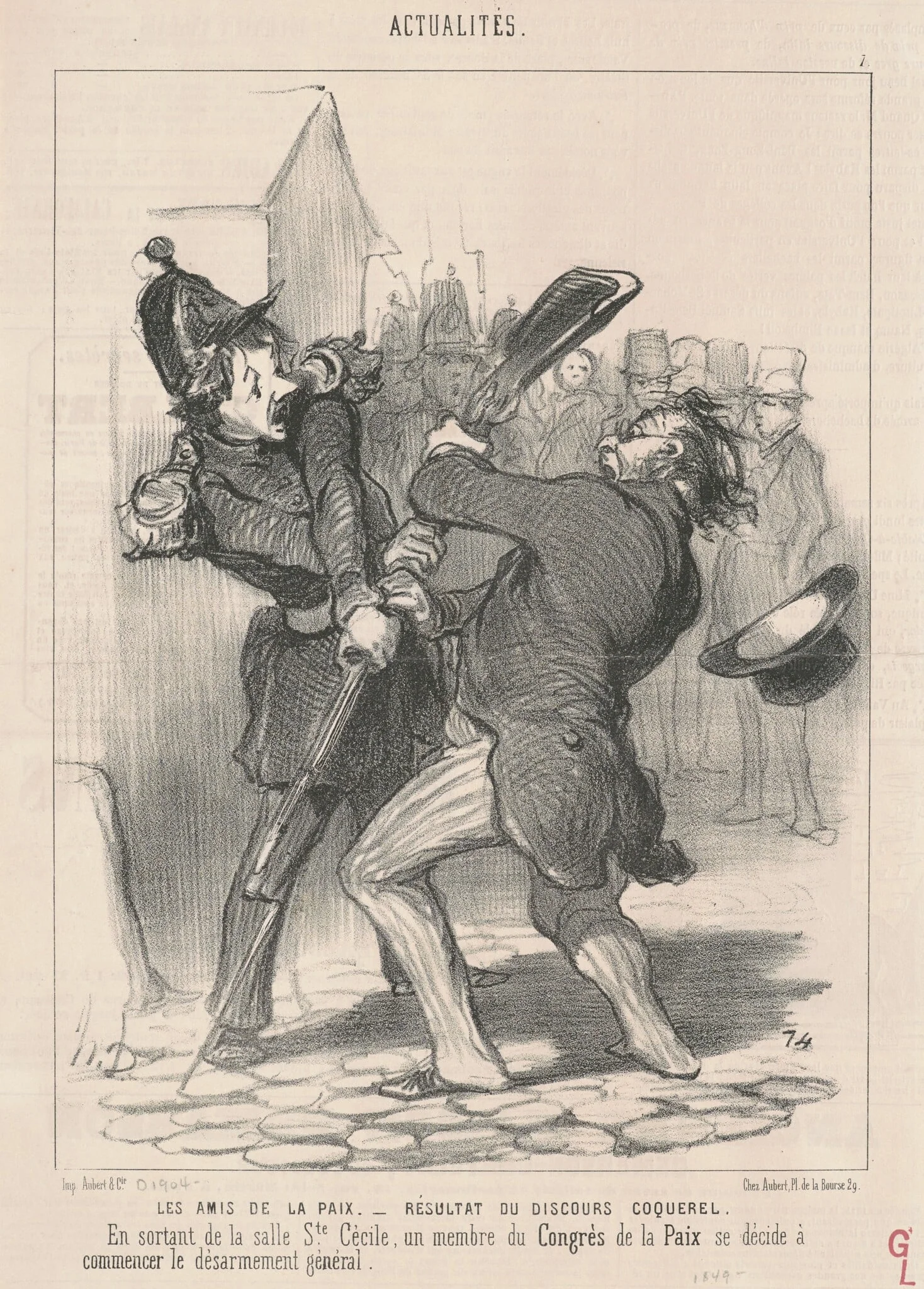 Les amis de la paix ..., by Honoré Daumier, ink, 1849