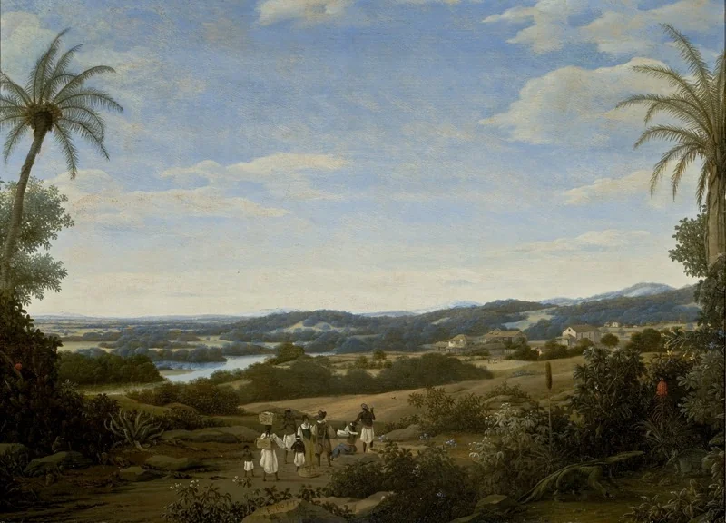 Landscape with an Ant Bear, by Frans Post, oil, 1650